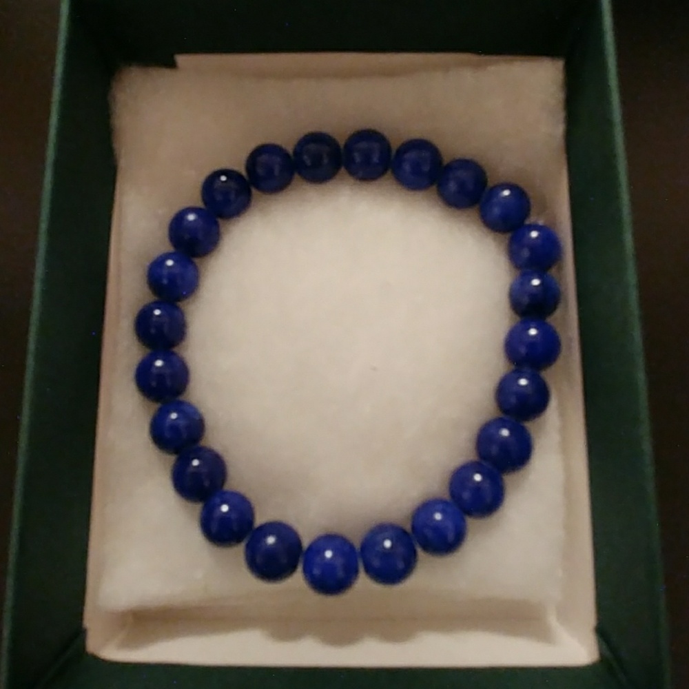 Cobalt Mountain Jade Stone Bracelet - Picture 4 of 8